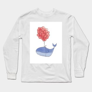 Whale with Balloons - Happy Birthday Long Sleeve T-Shirt